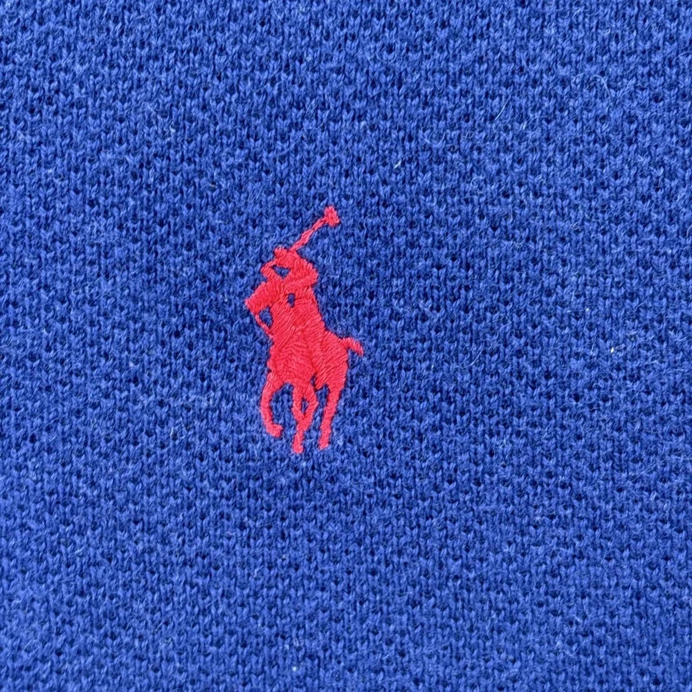Polo Ralph Lauren Sweater Vest Mens Medium Blue Cotton Cashmere‎ V Neck Vintage